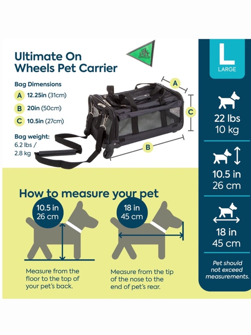Sherpa® Ultimate On Wheels™ pet carrier - Picture 6 of 7